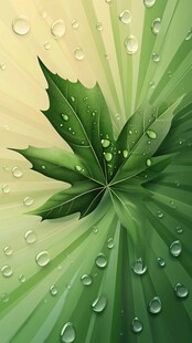 绿叶凝露 清新自然之景