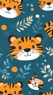 可爱老虎图案背景设计
