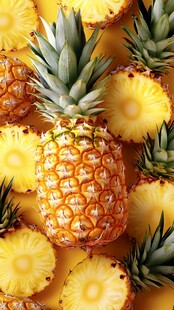 菠萝盛宴 鲜果切片特写