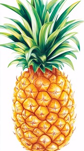手绘黄色饱满菠萝插画