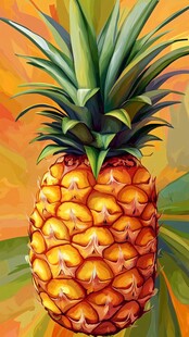 创意绘制的鲜菠萝