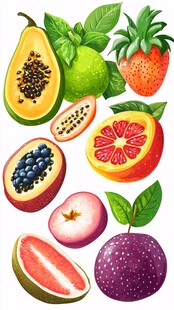 多彩缤纷的新鲜水果组合
