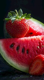 草莓西瓜组合 清新水果风