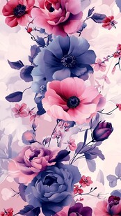 浪漫花卉图案壁纸设计