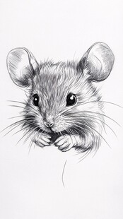 素描小鼠特写