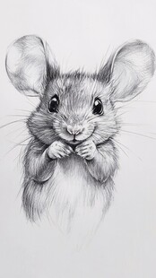 可爱小鼠素描图