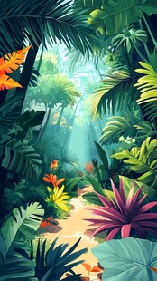 奇幻热带雨林风光