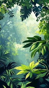 热带雨林绿意盎然景观