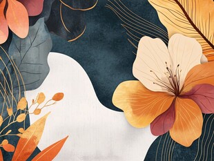 秋日花卉装饰图案设计