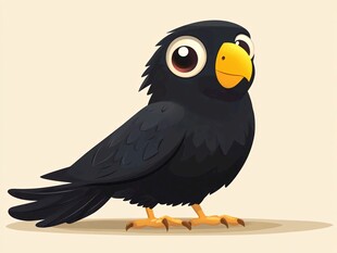 可爱黑鸟卡通形象