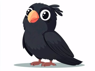 可爱黑鹦鹉卡通形象