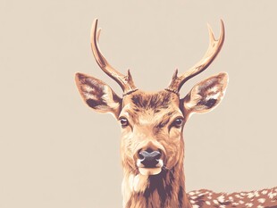 优雅鹿头插画