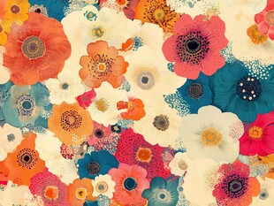 缤纷花卉图案背景设计
