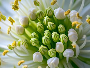 白色花朵花蕊微距特写