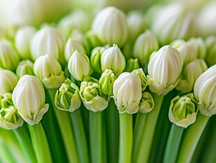 清新白色花苞花卉特写