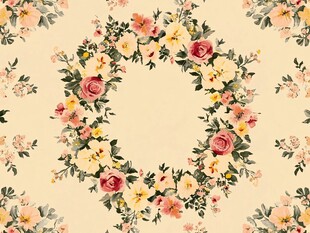 花卉花环图案背景设计图