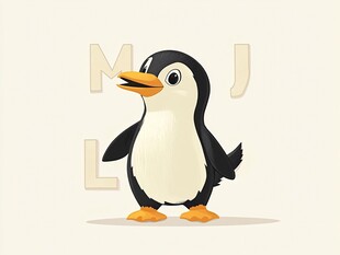 可爱企鹅卡通形象展示