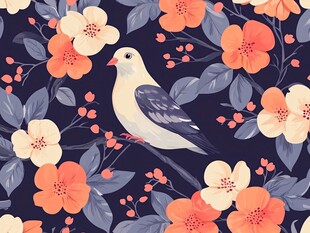 花鸟图案 雅致的自然风情