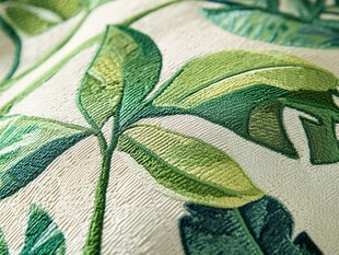 绿叶刺绣抱枕精致细节