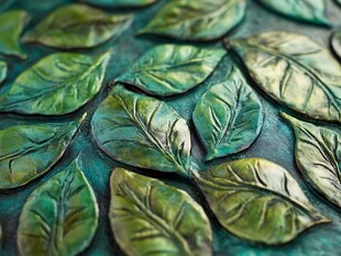 翠绿叶片纹理装饰图案