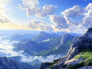 壮美高山云海景观