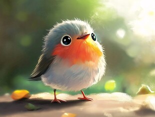 可爱毛茸茸小鸟萌态十足