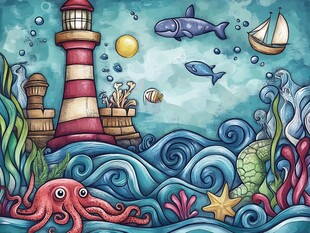 海底灯塔奇幻海洋世界