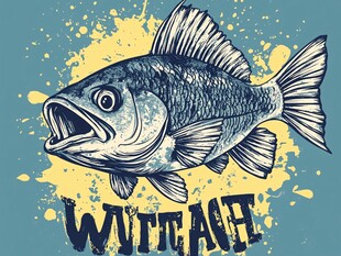 大嘴鲈鱼插画