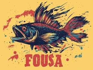 色彩斑斓的飞鱼插画