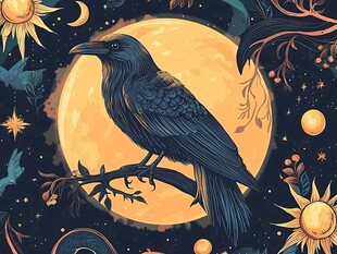 月夜栖枝的神秘黑鸦