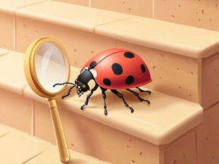 放大镜下的瓢虫特写