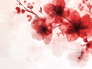 梦幻红色花朵背景图