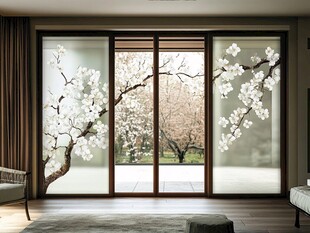 中式风客厅 繁花窗景添雅致