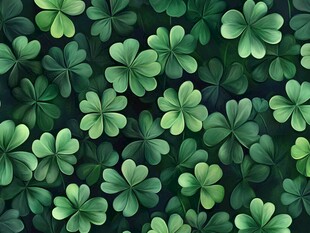 翠绿三叶草无缝背景图案