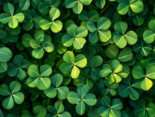 翠绿三叶草的生机画面