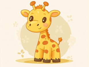 可爱长颈鹿卡通形象