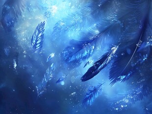 梦幻蓝羽背景图