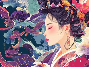 古风美人的梦幻东方意境