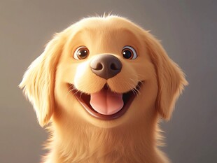 微笑的可爱金毛犬