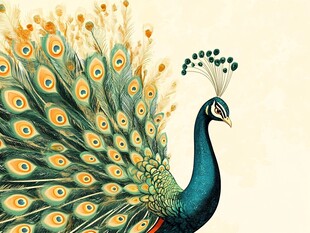 华丽孔雀开屏 尽显优雅
