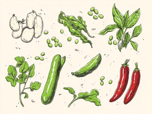 手绘蔬菜集合图