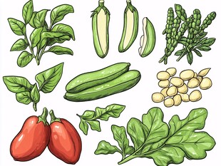 多彩蔬菜插画集合