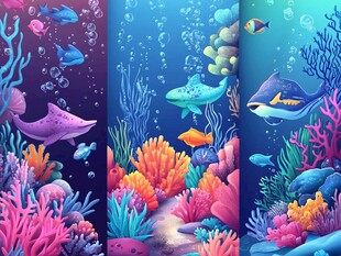 海底奇幻世界插画