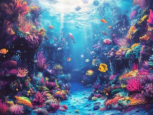 梦幻海底世界的绚丽景观