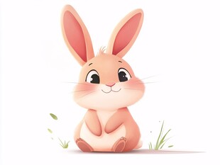 可爱萌趣小兔子插画