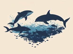 跃动海豚的海洋梦幻图景