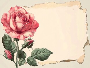 复古玫瑰与怀旧纸张背景
