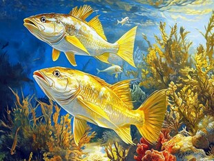 海底双黄鱼与缤纷珊瑚