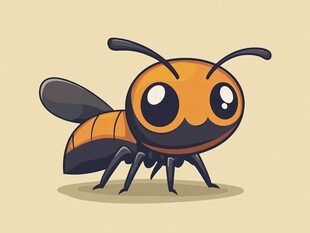 可爱卡通蜜蜂形象插画