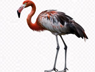 单只火烈鸟特写